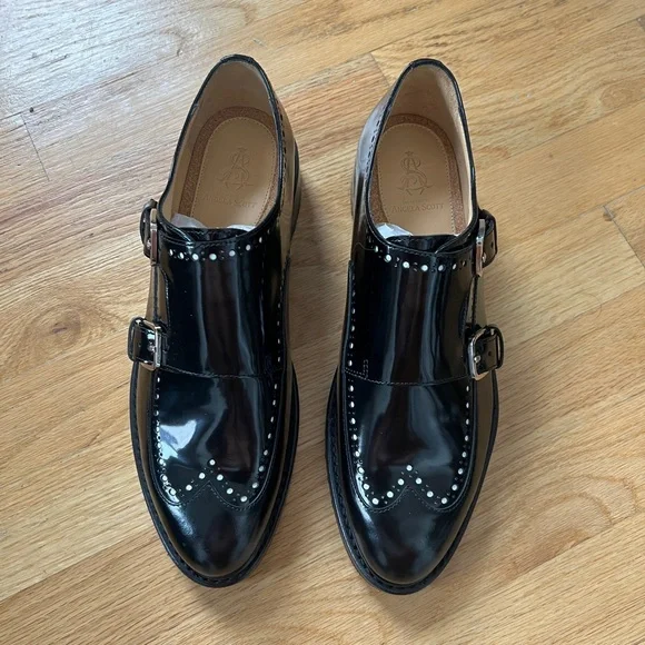 Office of Angela Scott - Mr. York patent leather black studded monk strap shoes - Picture 2 of 6